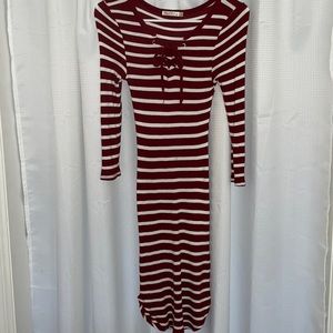 Fitted three quarter sleeve dress
